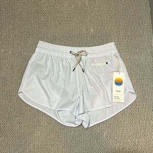 White sport shorts with a liner